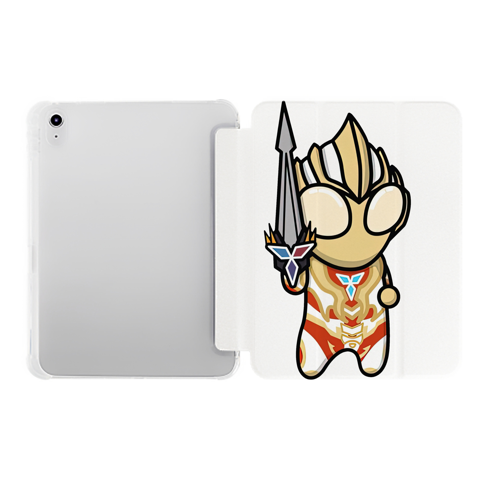 （画像用） ウルトラマン Ultraman IPad ケース ペン収納付き 三つ折りスタンド PUレザー×シリコン 対応機種9.5/10.5/10.9インチ